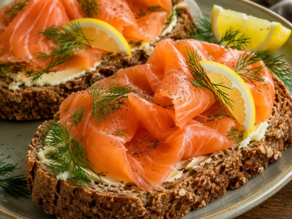 Soda bread with smoked salmon