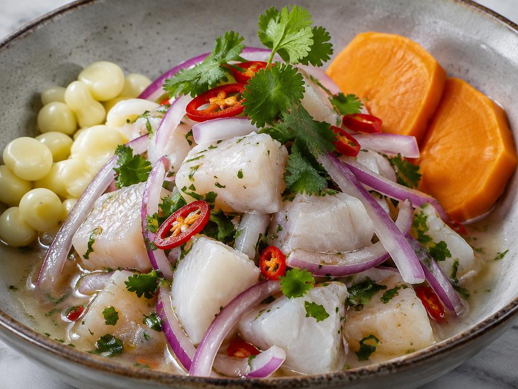Representative peruvian-portuguese food for A Cevicheria
