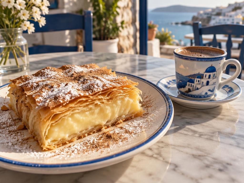 Greek coffee & bougatsa