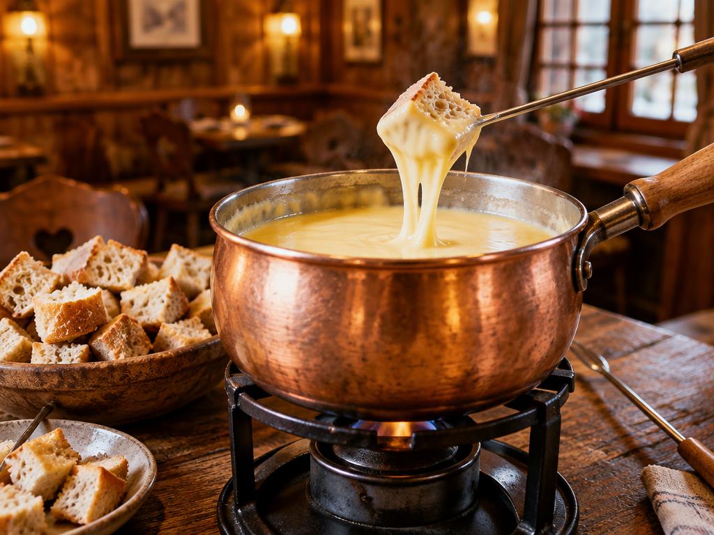 Representative swiss / fondue food for Café du Soleil