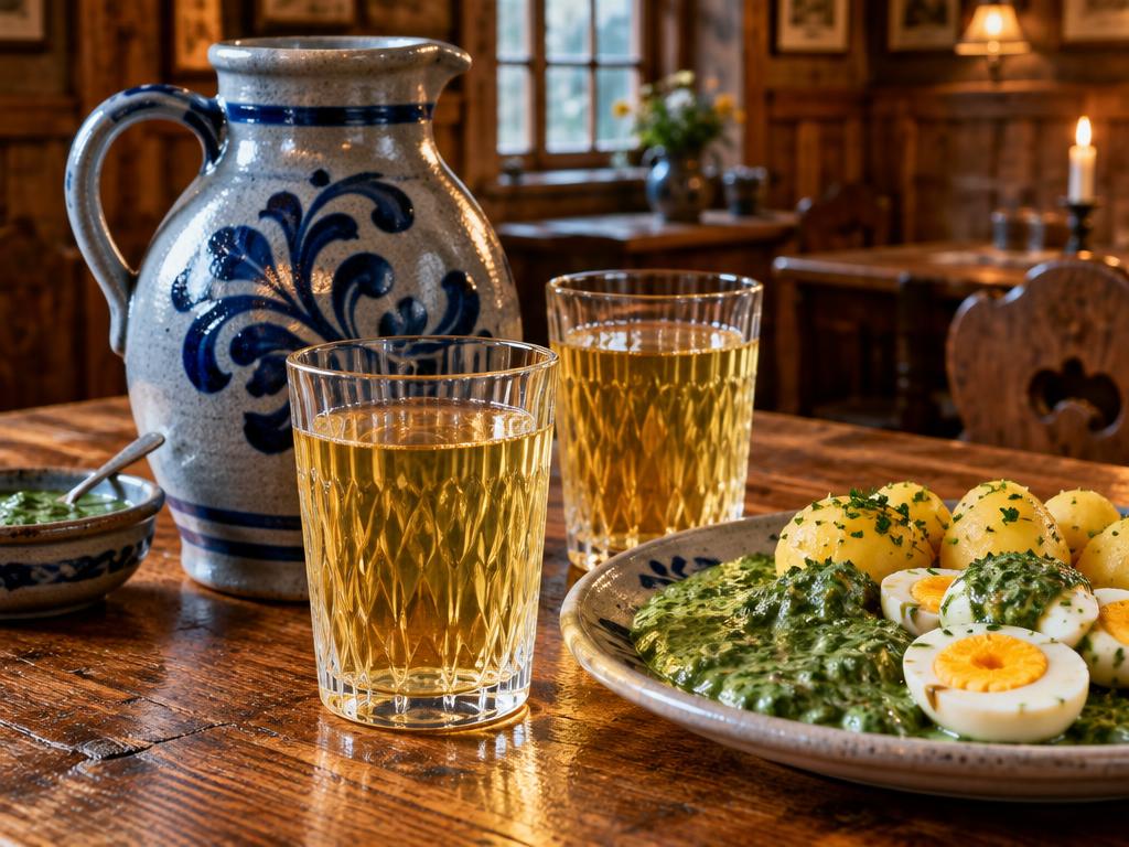 Representative traditional german / hessian food for Apfelwein Wagner