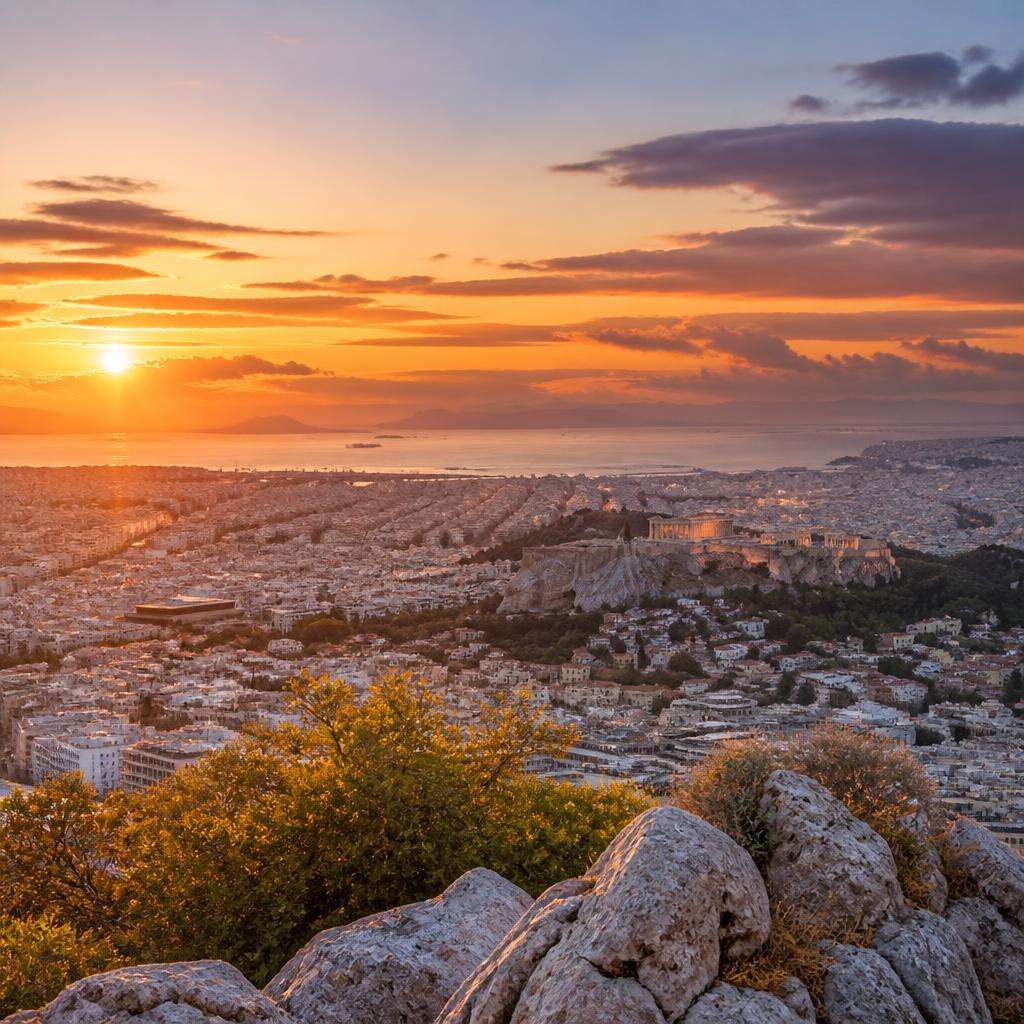Lycabettus Hill at Sunset