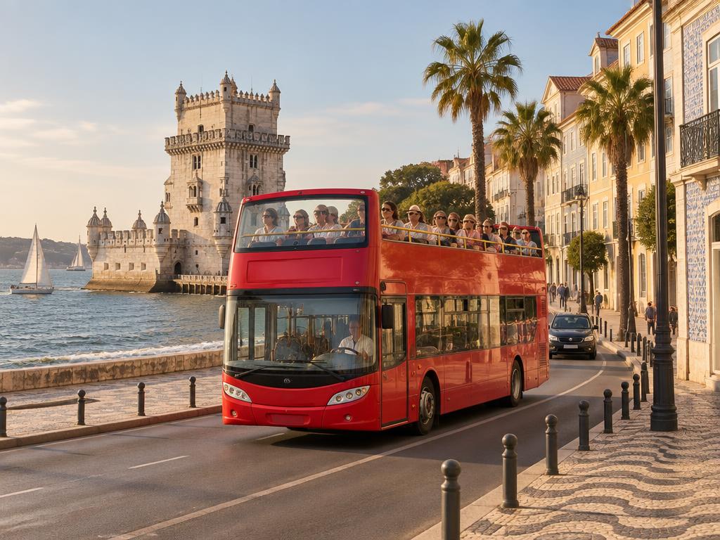 Open-top sightseeing bus in Lisbon