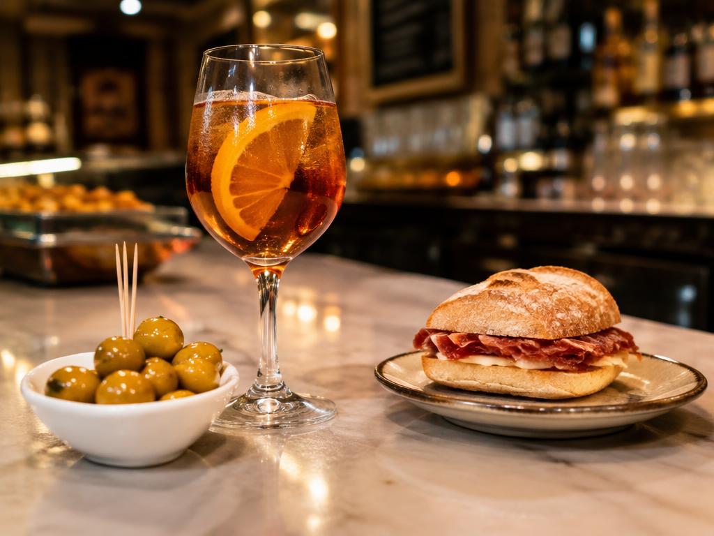 Representative vermouth & tapas food for Bodega 1900