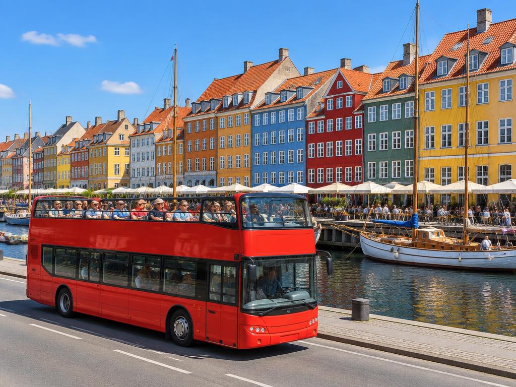 Open-top sightseeing bus in Copenhagen