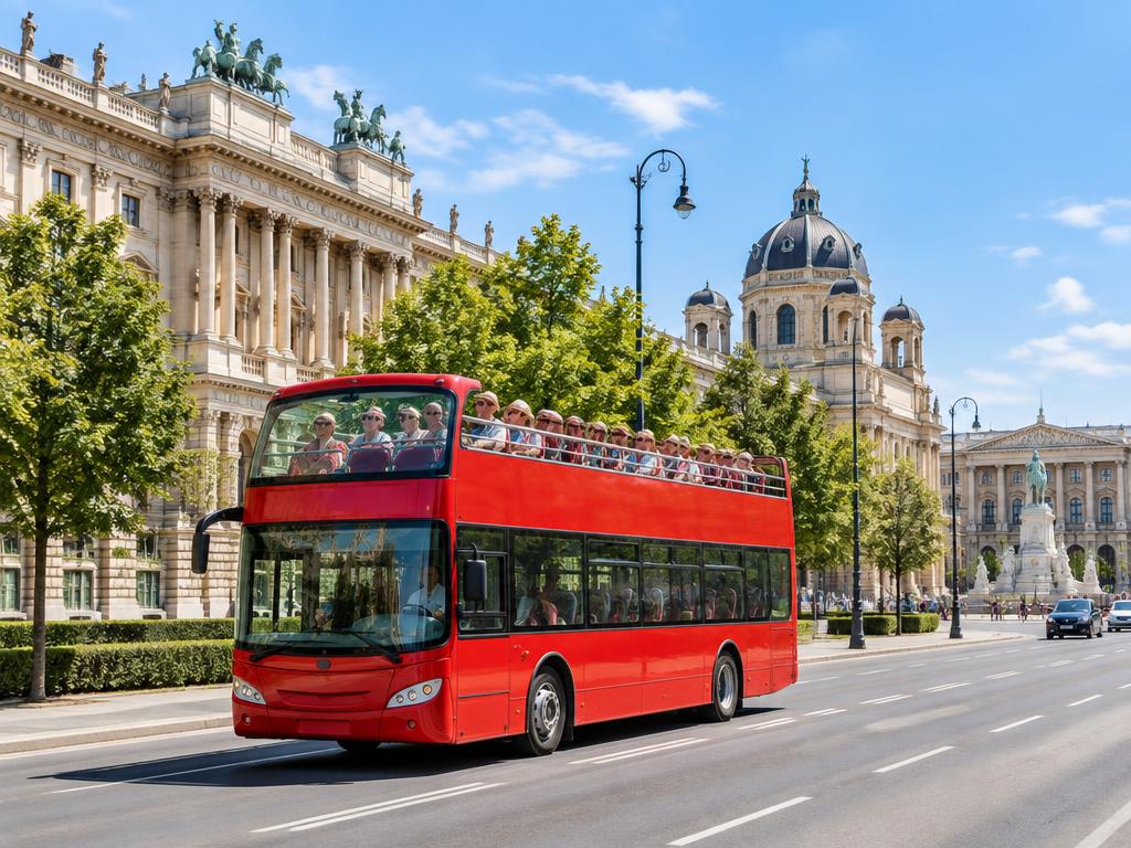Open-top sightseeing bus in Vienna
